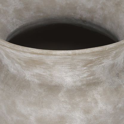 Mercana - Utari Tall Gray Brown w/ White Detailing Ceramic Floor Vase - 70996 view 4