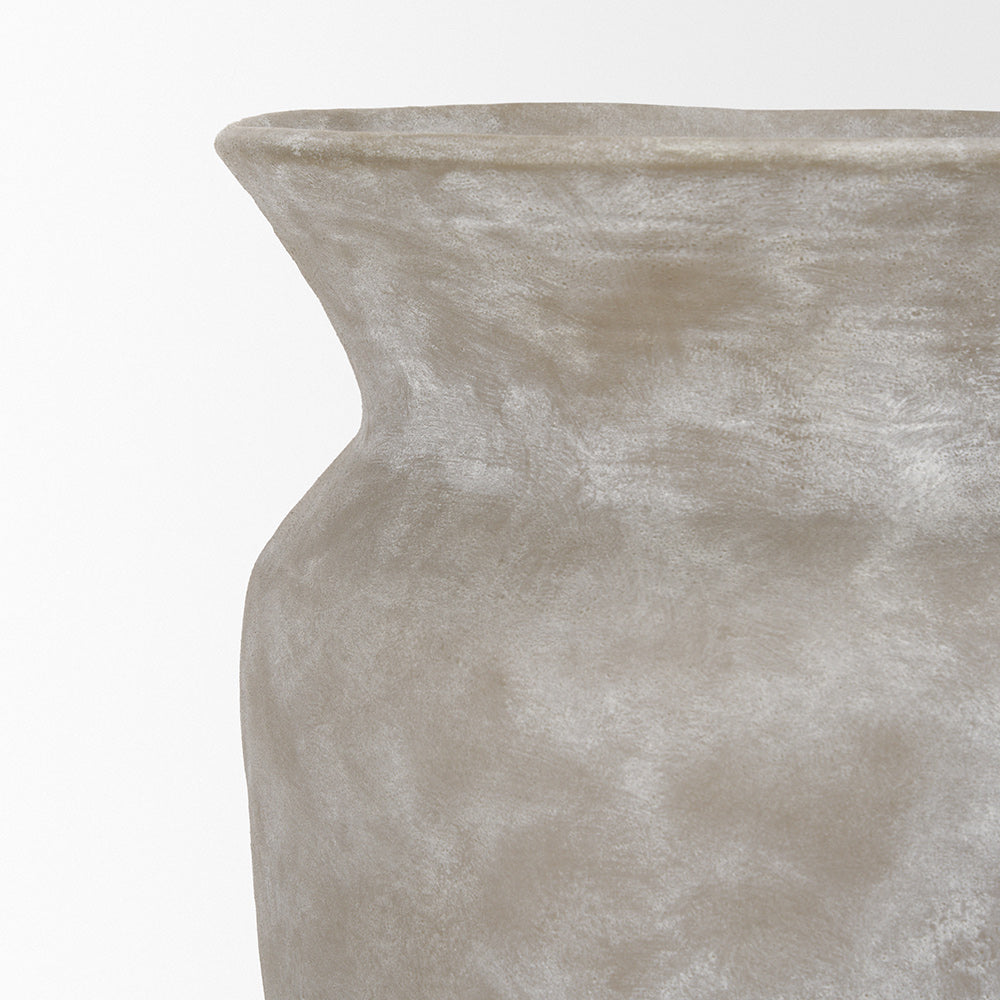 Mercana - Utari Tall Gray Brown w/ White Detailing Ceramic Floor Vase - 70996 view 5