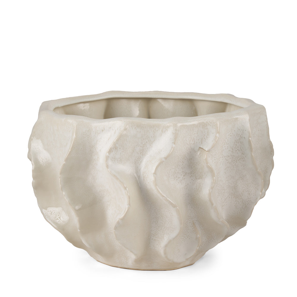 Mercana - Vahn Sculptural Cream Glazed Decorative Ceramic Bowl - 70983 view 1
