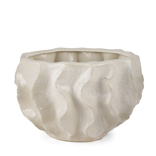 Mercana - Vahn Sculptural Cream Glazed Decorative Ceramic Bowl - 70983 view 1