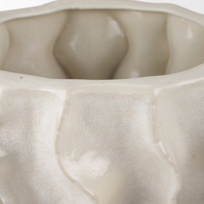 Mercana - Vahn Sculptural Cream Glazed Decorative Ceramic Bowl - 70983 view 4