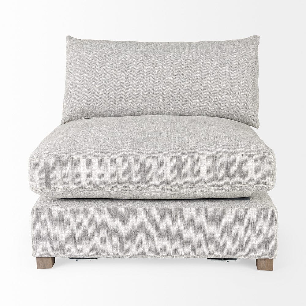 Mercana - Valence 38.2L x 38.6W x 28.3H Light Gray Armless Sectional Piece - 69117 view 2
