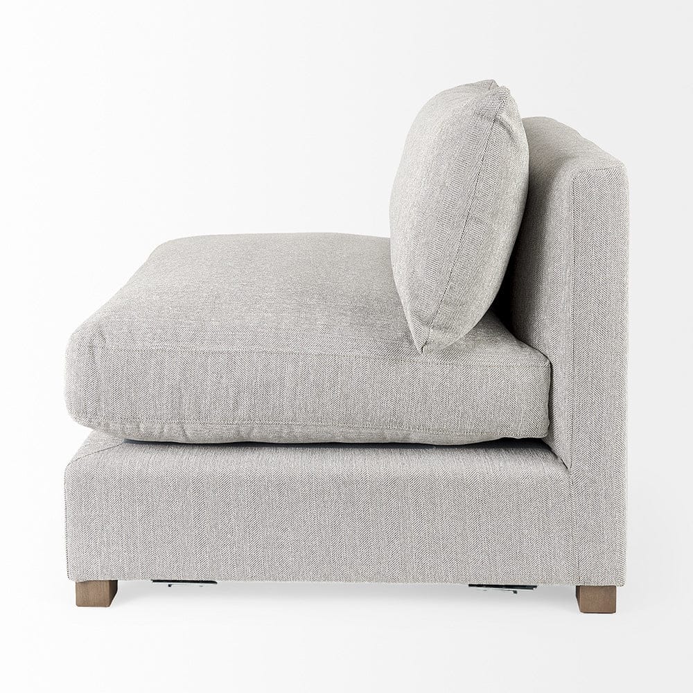 Mercana - Valence 38.2L x 38.6W x 28.3H Light Gray Armless Sectional Piece - 69117 view 3