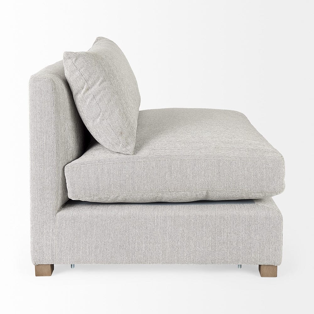Mercana - Valence 38.2L x 38.6W x 28.3H Light Gray Armless Sectional Piece - 69117 view 5