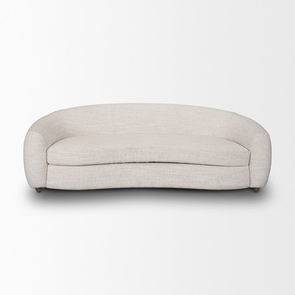 Mercana - Valentina Oatmeal Upholstered Curved Sofa - 70583 view 4