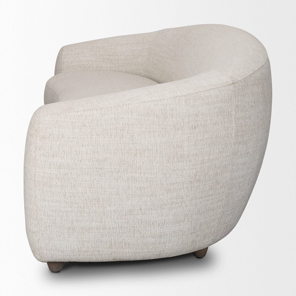 Mercana - Valentina Oatmeal Upholstered Curved Sofa - 70583 view 5