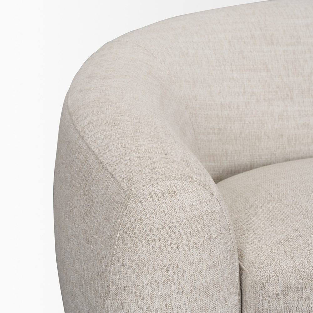 Mercana - Valentina Oatmeal Upholstered Curved Sofa - 70583 view 8