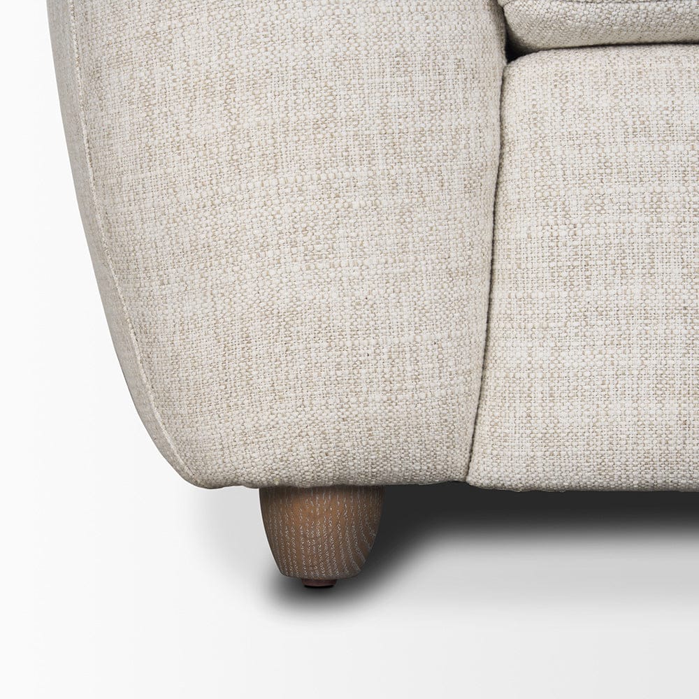 Mercana - Valentina Oatmeal Upholstered Curved Sofa - 70583 view 10