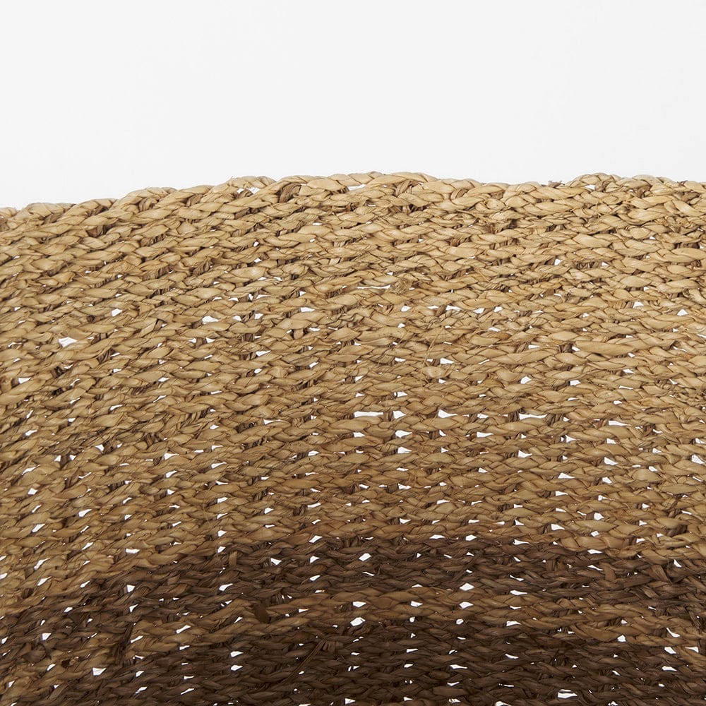 Mercana - Vance 17.7L x 17.7W x 11.8H Light Brown Palm Leaf and Seagrass Round Basket W/ Handles - 69587 view 5