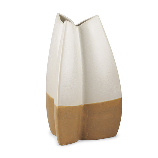 Mercana - Vania Large Off White w/ Tan Textured Ceramic Vase - 70972 view 1