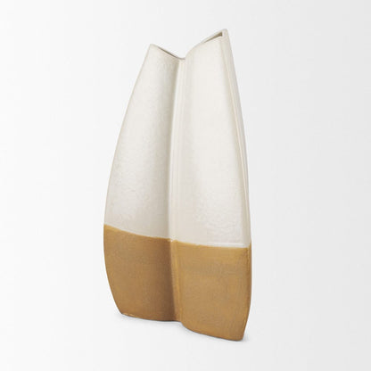 Mercana - Vania Large Off White w/ Tan Textured Ceramic Vase - 70972 view 3