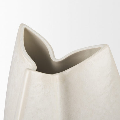 Mercana - Vania Large Off White w/ Tan Textured Ceramic Vase - 70972 view 5