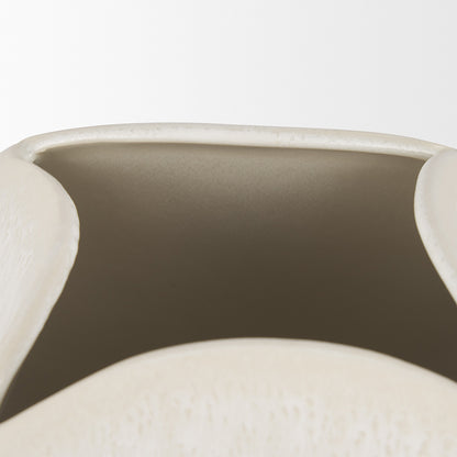 Mercana - Vania Short Off White w/ Tan Textured Ceramic Vase - 70990 view 5