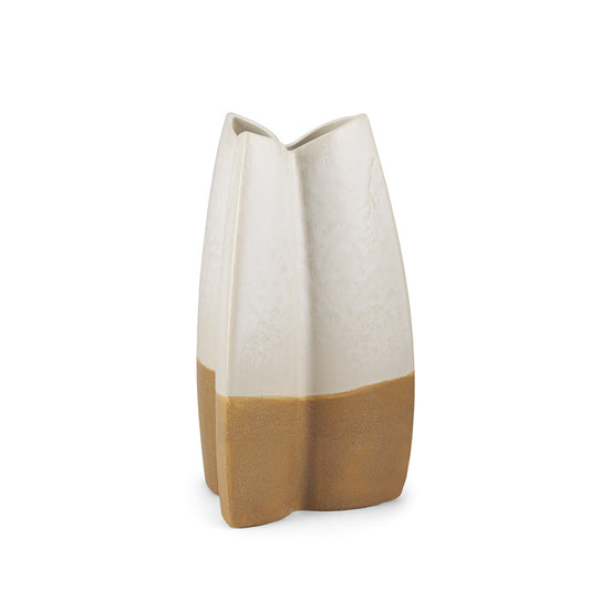 Mercana - Vania Small Off White w/ Tan Textured Ceramic Vase - 70971 view 1
