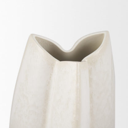 Mercana - Vania Small Off White w/ Tan Textured Ceramic Vase - 70971 view 5