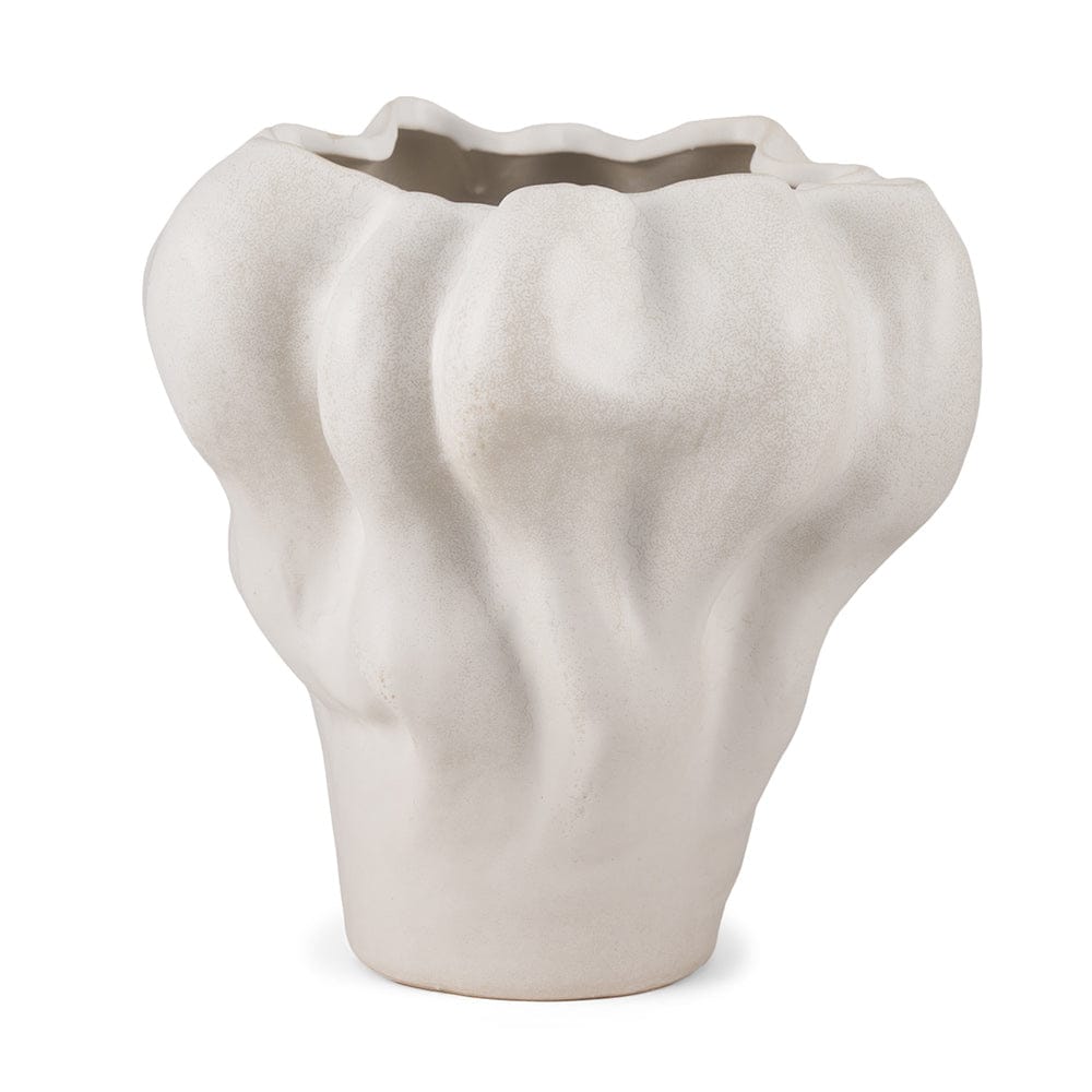 Mercana - Vanna Sculptural Cream Glazed Ceramic Vase - 70973 view 1