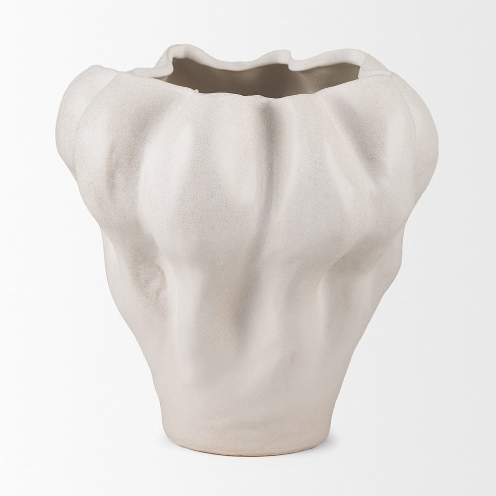 Mercana - Vanna Sculptural Cream Glazed Ceramic Vase - 70973 view 3