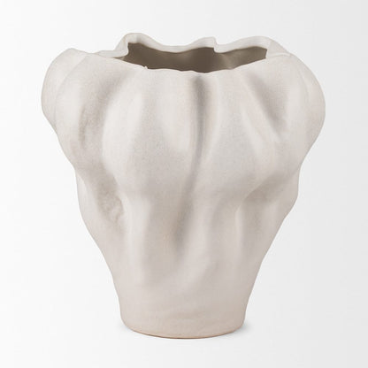 Mercana - Vanna Sculptural Cream Glazed Ceramic Vase - 70973 view 3