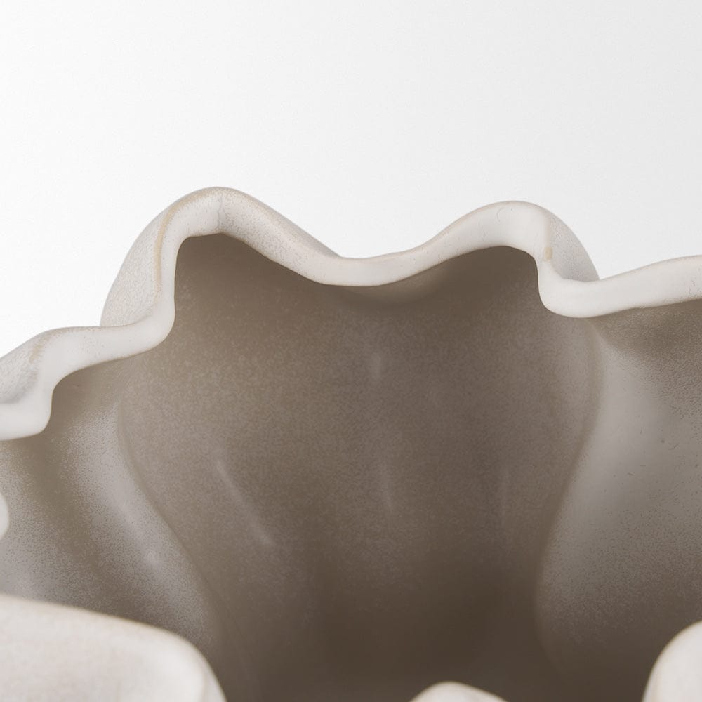 Mercana - Vanna Sculptural Cream Glazed Ceramic Vase - 70973 view 4