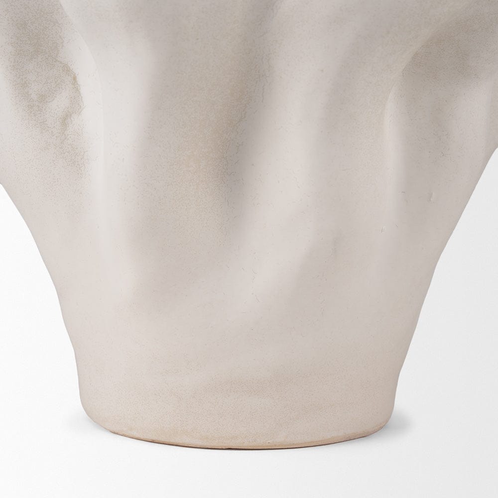 Mercana - Vanna Sculptural Cream Glazed Ceramic Vase - 70973 view 7
