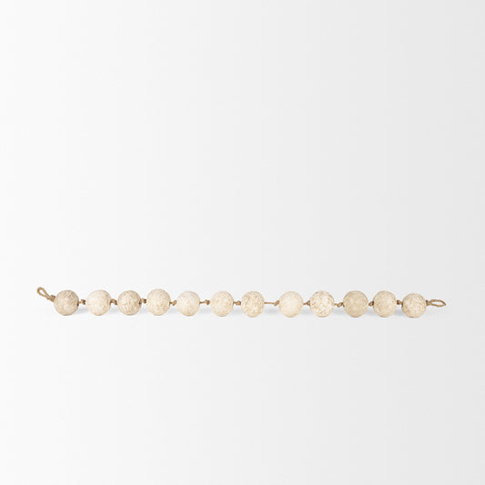 Mercana - Varamala Beige Paper Mache Sphere Garland - 71033 view 2