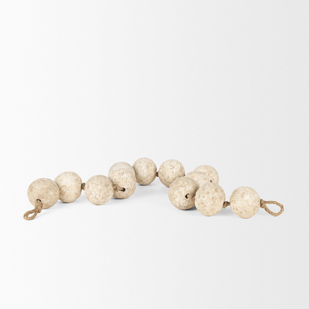 Mercana - Varamala Beige Paper Mache Sphere Garland - 71033 view 3