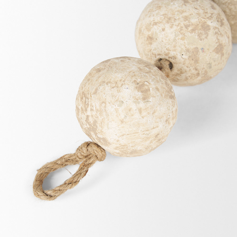 Mercana - Varamala Beige Paper Mache Sphere Garland - 71033 view 5