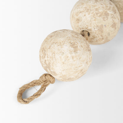 Mercana - Varamala Beige Paper Mache Sphere Garland - 71033 view 5