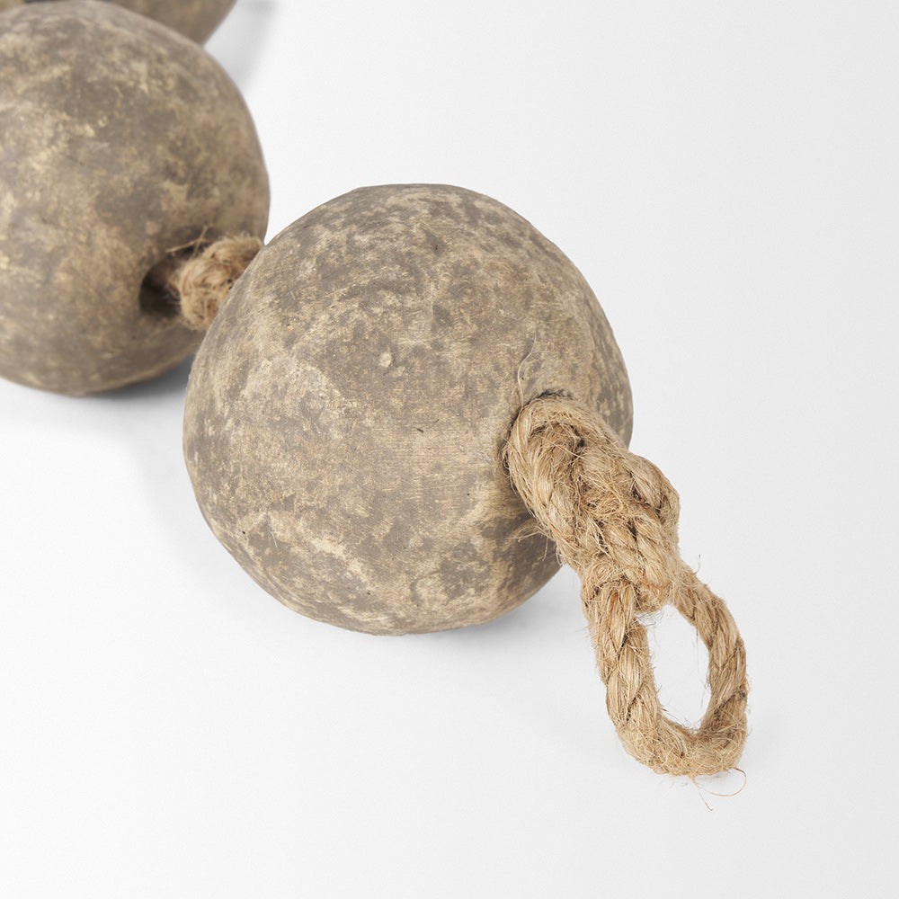 Mercana - Varamala Dark Beige Paper Mache Sphere Garland - 71060 view 5