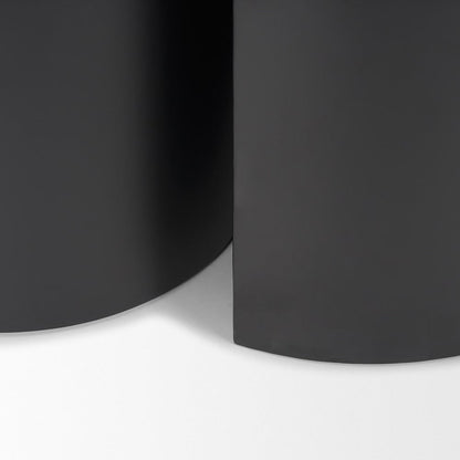 Mercana - Varden Matte Black Metal w/ Dark Brown Wood Top Nesting Accent Tables - 71054 view 7
