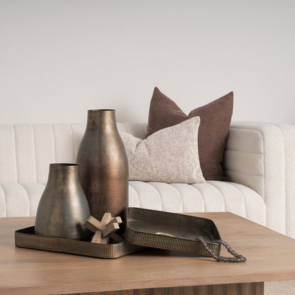 Mercana - Varun Square Antiqued Brass Metal Tray (Set of 2) - 70516 view 7