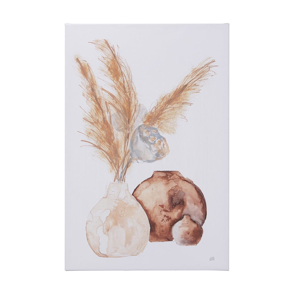 Mercana - Vase Gray Lotus Pods by Mercana Studio a Hand Embellished Textured Canvas - 102248-S view 1