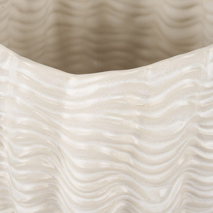 Mercana - Velia Short Seashell Sculptural Cream Glazed Ceramic Vase - 70987 view 4