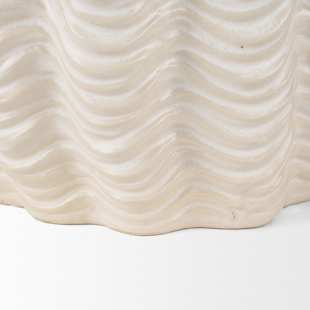 Mercana - Velia Short Seashell Sculptural Cream Glazed Ceramic Vase - 70987 view 6