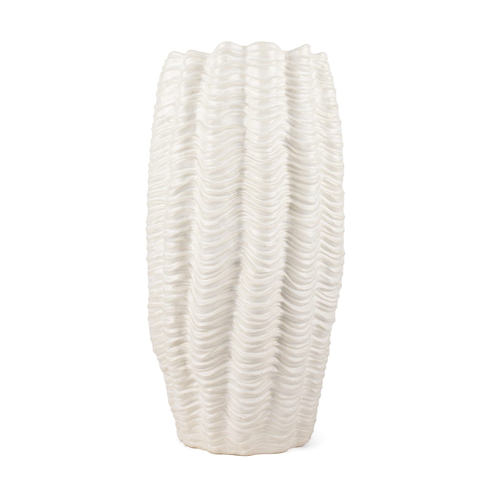 Mercana - Velia Tall Seashell Sculptural Cream Glazed Ceramic Vase - 70988 view 1