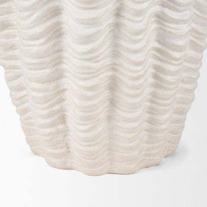 Mercana - Velia Tall Seashell Sculptural Cream Glazed Ceramic Vase - 70988 view 6