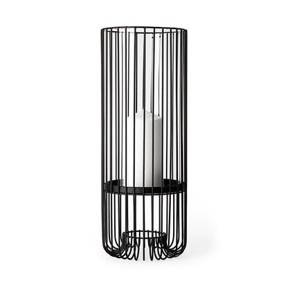 Mercana - Velo II Large Black Metal Cylindrical Table Candle Holder - 67895_CLOSEOUT view 1