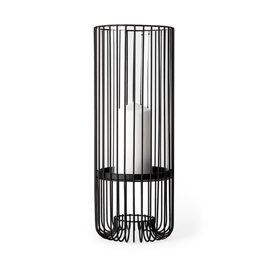 Mercana - Velo II Large Black Metal Cylindrical Table Candle Holder - 67895_CLOSEOUT view 1