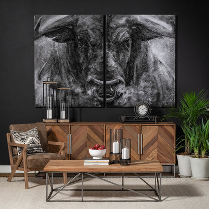 Mercana - Velo II Large Black Metal Cylindrical Table Candle Holder - 67895_CLOSEOUT view 3