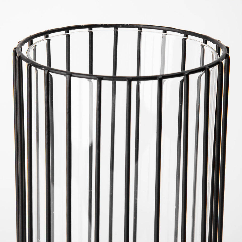 Mercana - Velo II Large Black Metal Cylindrical Table Candle Holder - 67895_CLOSEOUT view 6