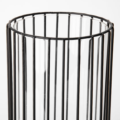 Mercana - Velo II Large Black Metal Cylindrical Table Candle Holder - 67895_CLOSEOUT view 6