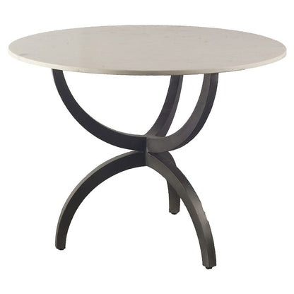 Mercana - Veneto 40" Round White Marble Top with Black Metal Base Dining Table - 67503-AB view 1