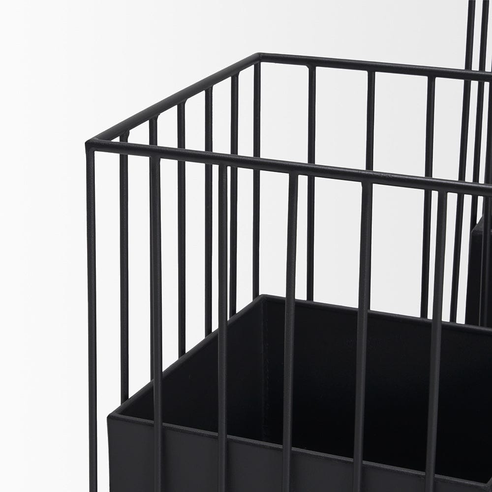 Mercana - Verna Matte Black Wire Cage Metal Planters (Set of 2) - 70536_CLOSEOUT view 6