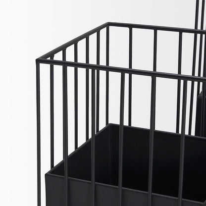 Mercana - Verna Matte Black Wire Cage Metal Planters (Set of 2) - 70536_CLOSEOUT view 6