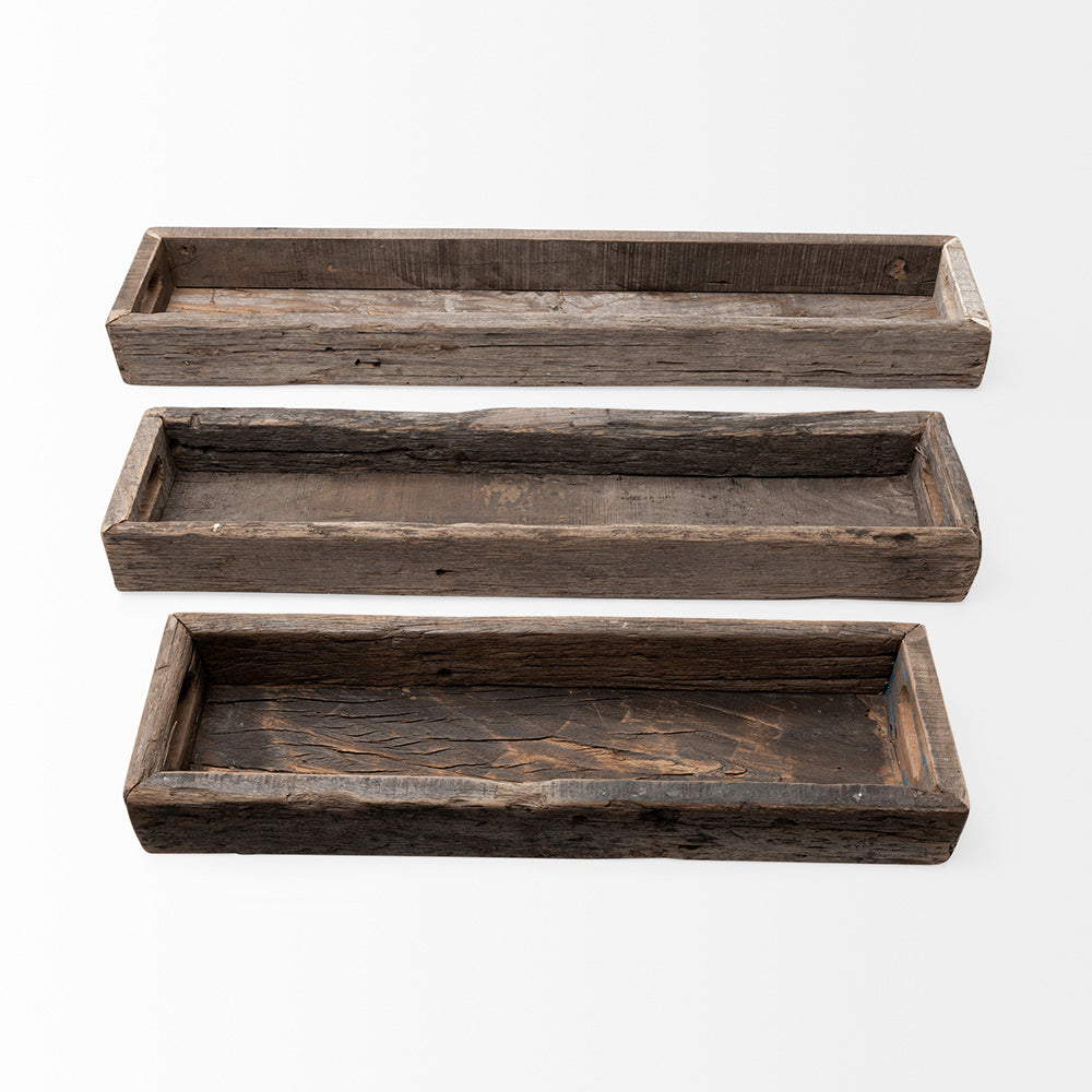 Mercana - Vernon Large 36L x 7W Brown Reclaimed Wood Tray - 68859 view 4