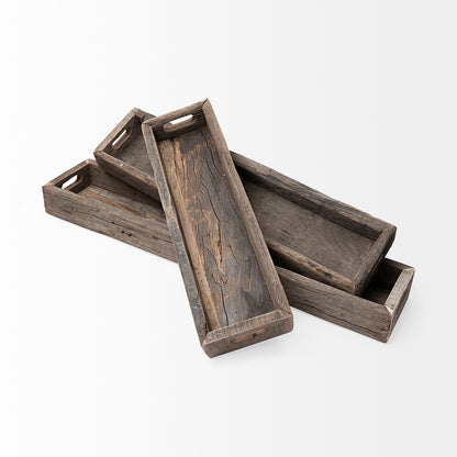 Mercana - Vernon Small 24L x 7W Brown Reclaimed Wood Tray - 68860 view 3