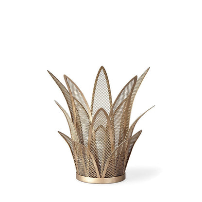 Mercana - Vero I Small Gold Toned Mesh Metal Leaves Table Candle Holder - 67889 view 1