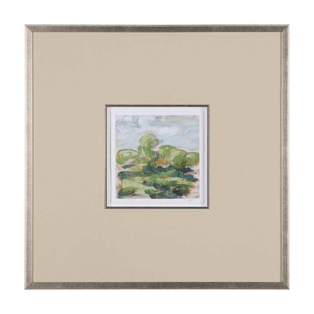 Mercana - Vibrant View II by Mercana Studio a Hand Embelished Textured Framed Art Print Matted under Glass - 15429 view 1