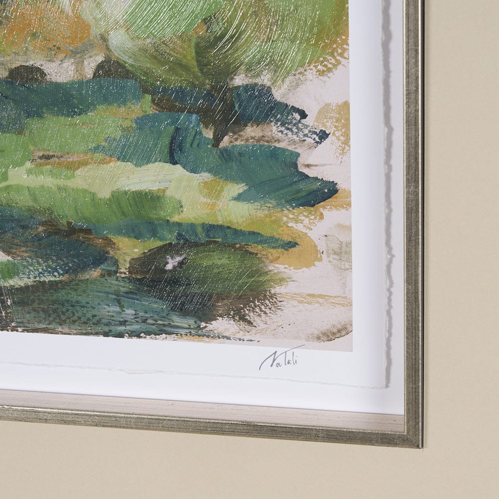 Mercana - Vibrant View II by Mercana Studio a Hand Embelished Textured Framed Art Print Matted under Glass - 15429 view 6