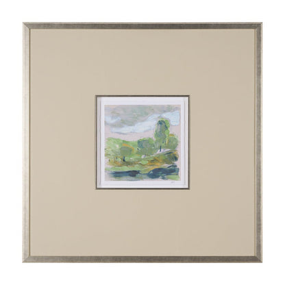 Mercana - Vibrant View IV by Mercana Studio a Hand Embelished Textured Framed Art Print Matted under Glass - 15431 view 1